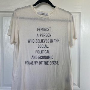 CHRISTIAN DIOR Ivory Feminist T-shirt Chimamanda Ngozi Adichie Quote Size M RARE